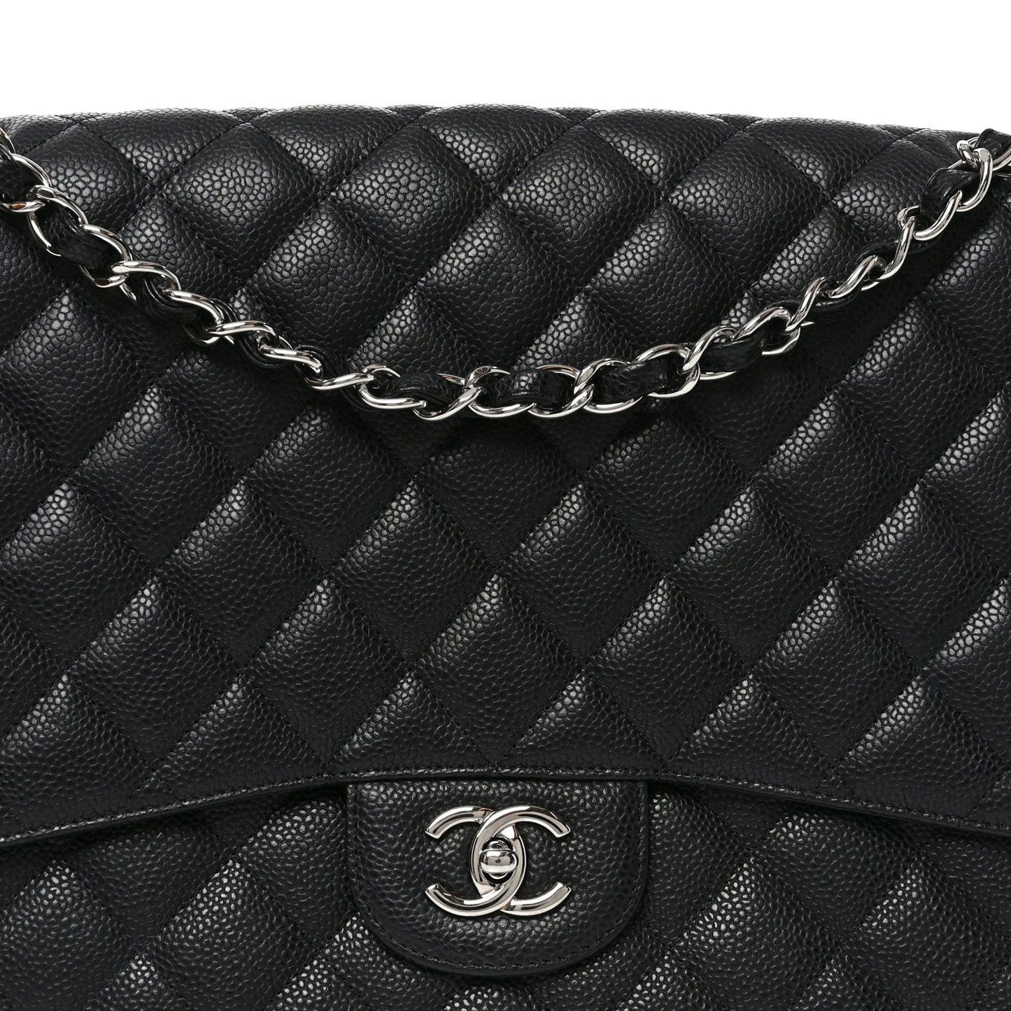 Caviar Quilted Maxi Single Flap Black
