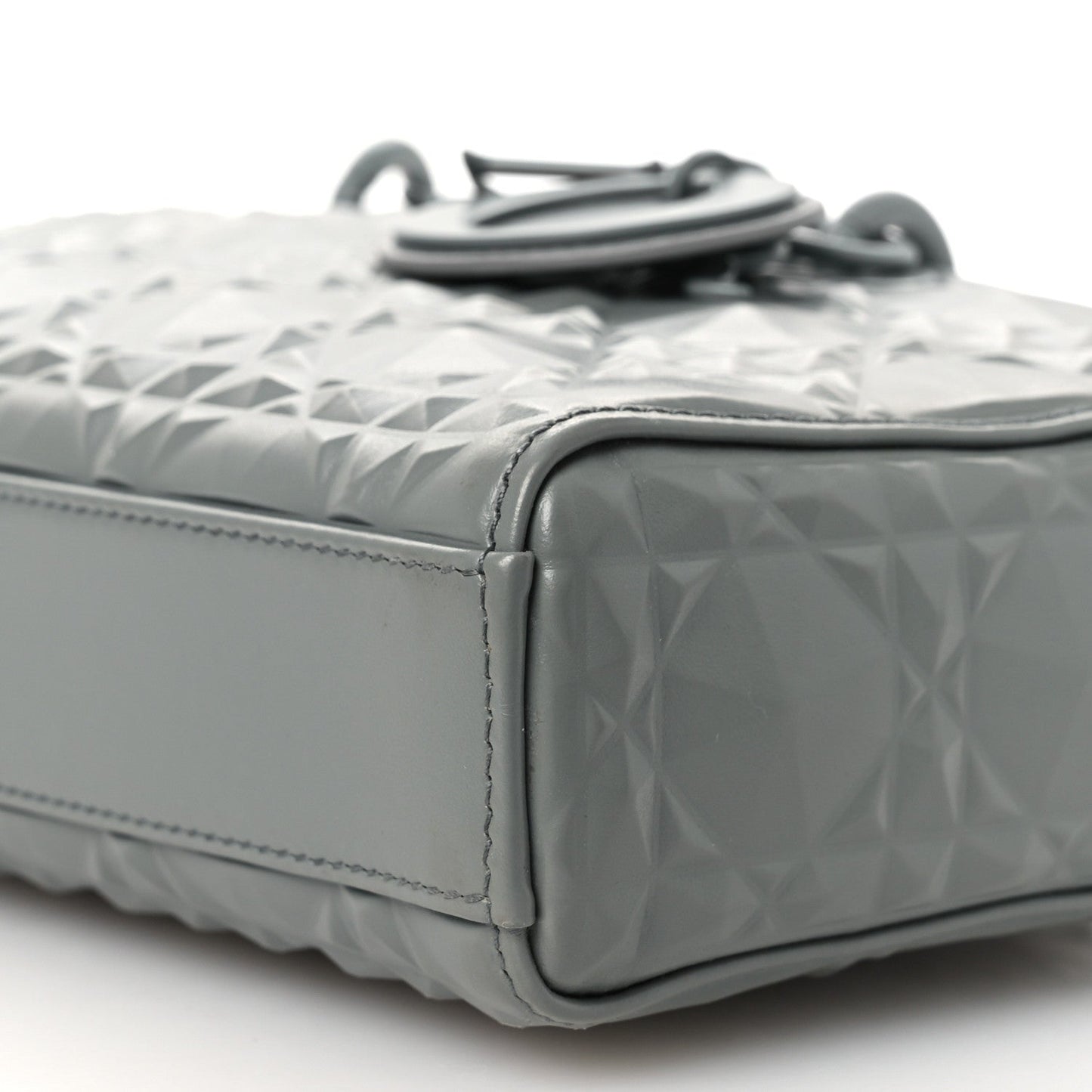 Calfskin Cannage Diamond Medium Lady D-Joy Grey
