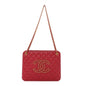 Calfskin Quilted CC Chain Accordion Tote Red