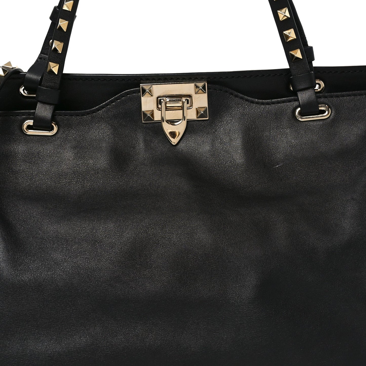 Vitello Medium Rockstud Tote Tote Black