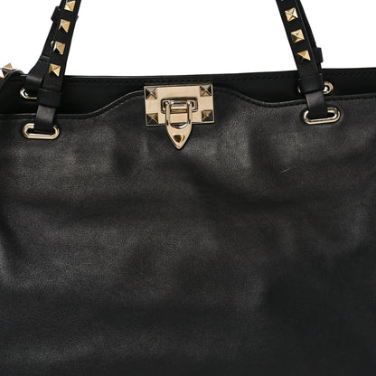 Vitello Medium Rockstud Tote Tote Black