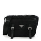 Tessuto Nylon Saffiano Double Buckle Messenger Shoulder Bag Black