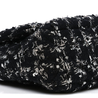 Tweed Quilted Large Chanel 19 Flap Black Silver Ecru