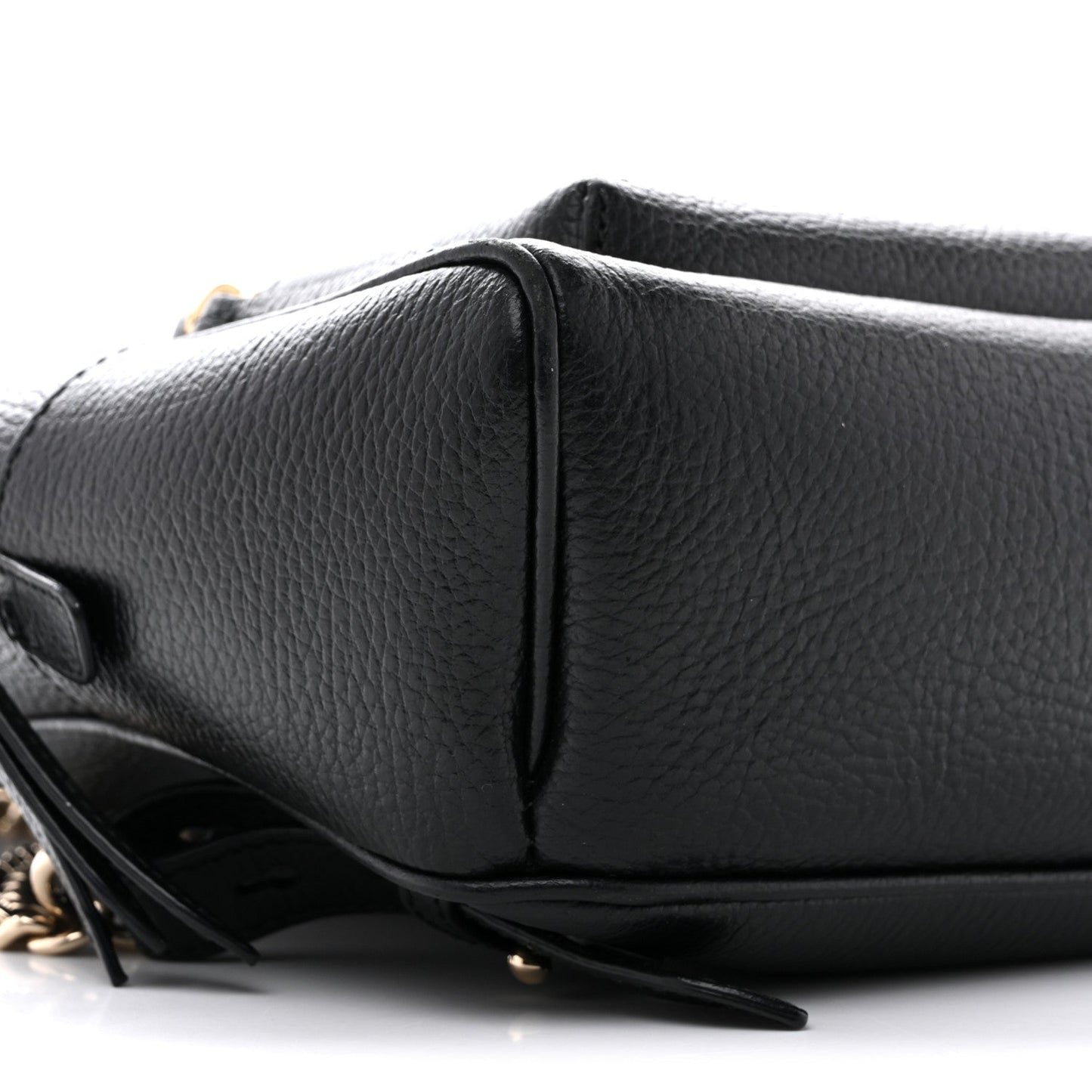Pebbled Calfskin Soho Chain Backpack Black