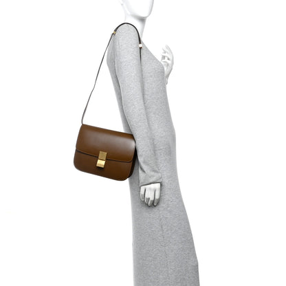 Box Calfskin Medium Classic Box Flap Bag Camel