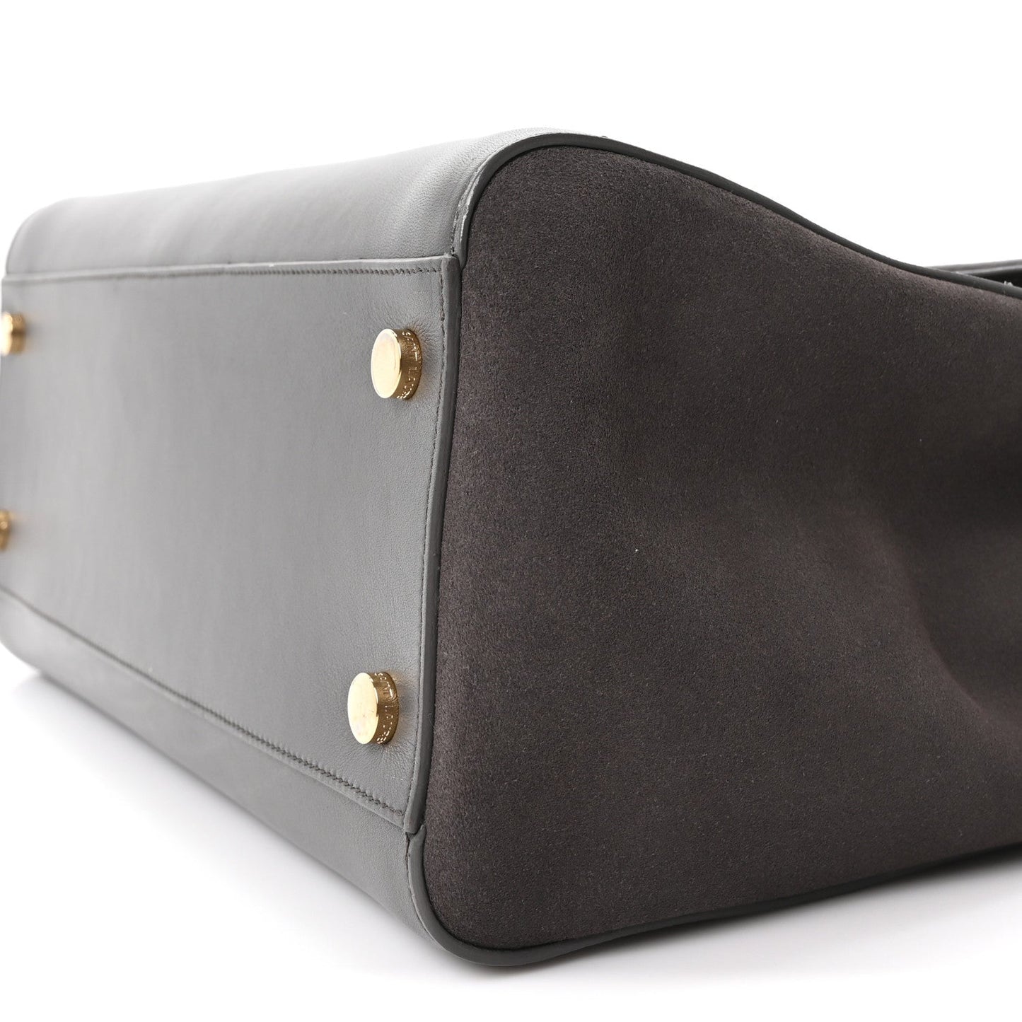 Calfskin Crocodile Embossed Medium Moujik Top Handle Bag Fog
