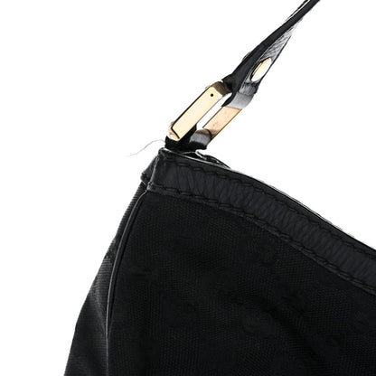 Monogram Large New Ladies Web Hobo Black