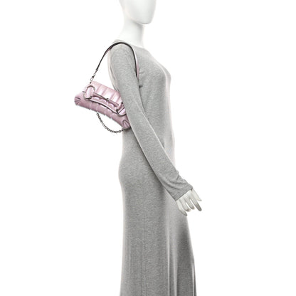 Iridescent Nappa Vertical Matelasse Small Maxi Horsebit Chain Shoulder Bag Escape Pink