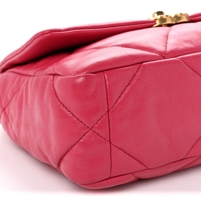 Goatskin Quilted Medium Chanel 19 Flap Pink