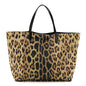 Textured Coated Canvas Leopard Print Large Antigona Tote