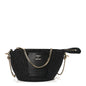 X MIFUKO Raffia Calfskin Mini Chain Basket Black