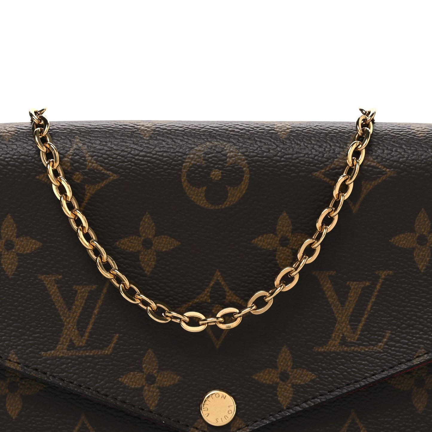 Monogram Pochette Felicie Chain Wallet Fuchsia