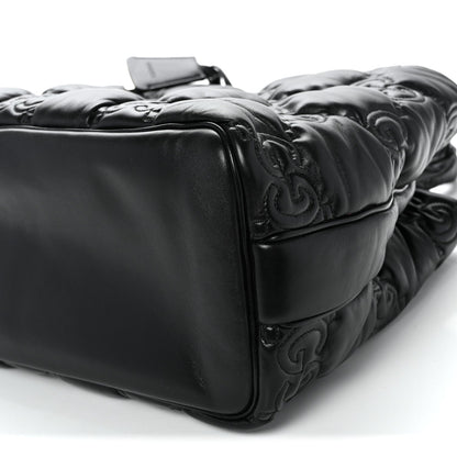 Calfskin GG Matelasse Large Tote Black