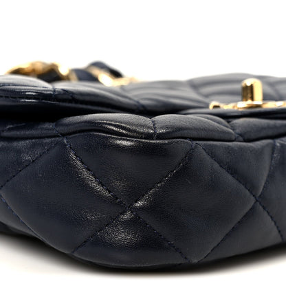 Lambskin Quilted Small Funky Town Flap Blue