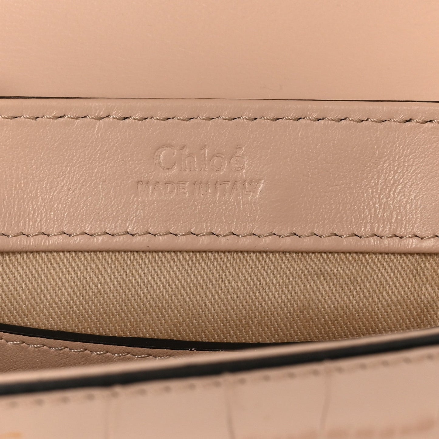 Calfskin Crocodile Embossed Mini C Double Carry Cement Pink
