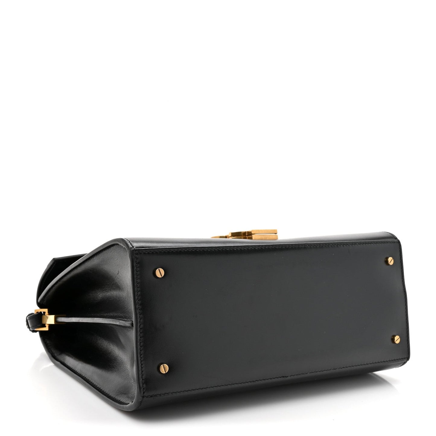 Smooth Calfskin Medium Classic Monogram Cassandra Top Handle Black