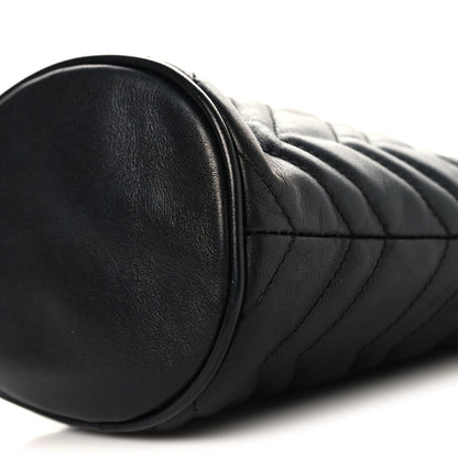 Calfskin Matelasse Mini GG Marmont 2.0 Bucket Bag Black