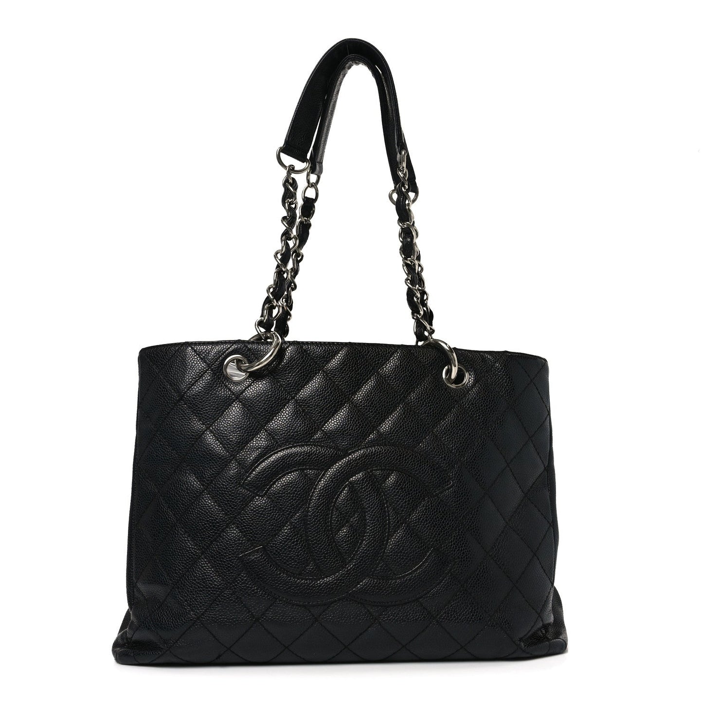 Caviar Quilted Grand Shopping Tote GST Black