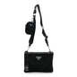 Re-Nylon Saffiano Re-Edition 2000 Double Zip Crossbody Bag Black