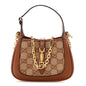 New Canvas Charisma Calfskin Crystal GG Monogram Mini Jackie 1961 Hobo Camel Ebony