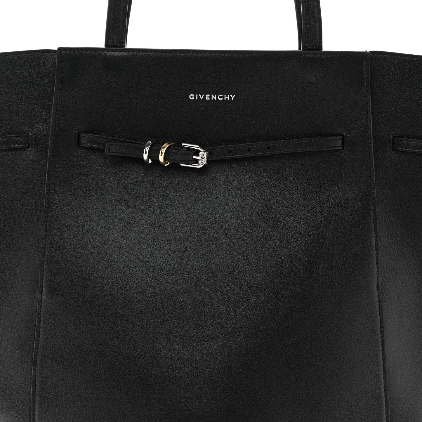 Calfskin Voyou Medium North South Tote Black