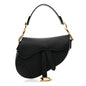 Grained Calfskin Mini Saddle Bag Black