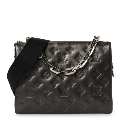 Lambskin Embossed Monogram Coussin PM Anthracite