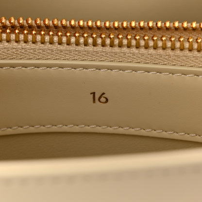 Satinated Calfskin Small 16 Top Handle Bag Beige