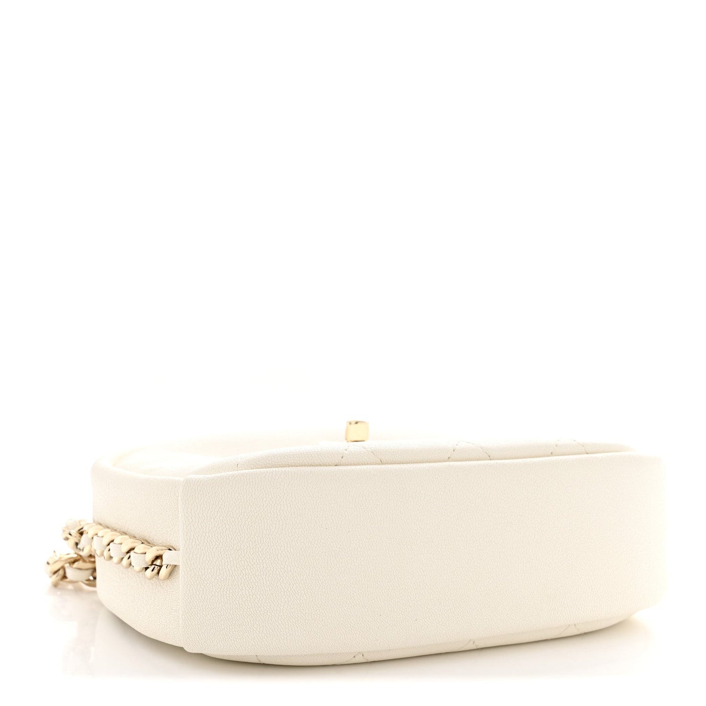 Goatskin Quilted Small Casual Trip Camera Case White