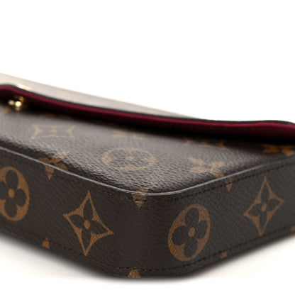 Monogram Pochette Felicie Chain Wallet Fuchsia