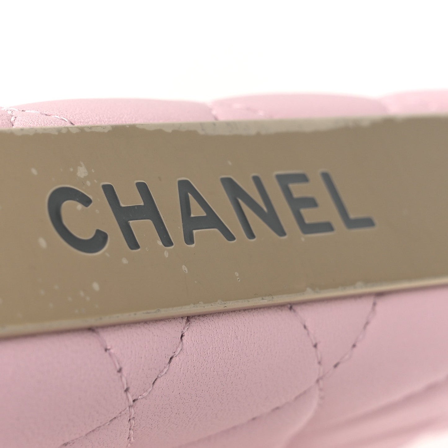 Lambskin Quilted Trendy Chain CC Wallet On Chain WOC Light Pink