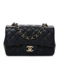 Lambskin Quilted Mini Rectangular Flap Black