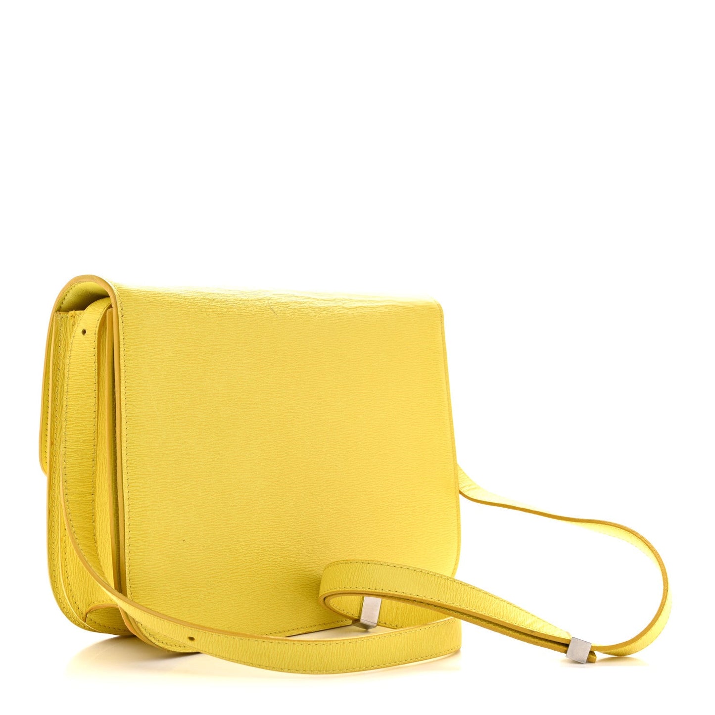 Liege Calfskin Medium Classic Box Flap Bag Fluo Yellow