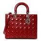 Patent Cannage Large Lady Dior Red
