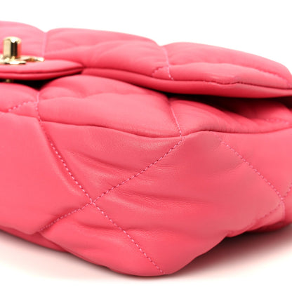 Calfskin Quilted Medium Bubbly Flap Pink