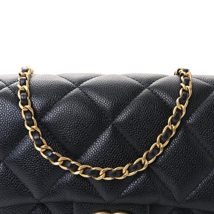 Iridescent Caviar Quilted Mini My Perfect Flap Black