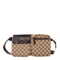 GG Monogram Double Pocket Belt Bag Dark Brown