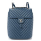 Calfskin Chevron Quilted Small Urban Spirit Backpack Blue