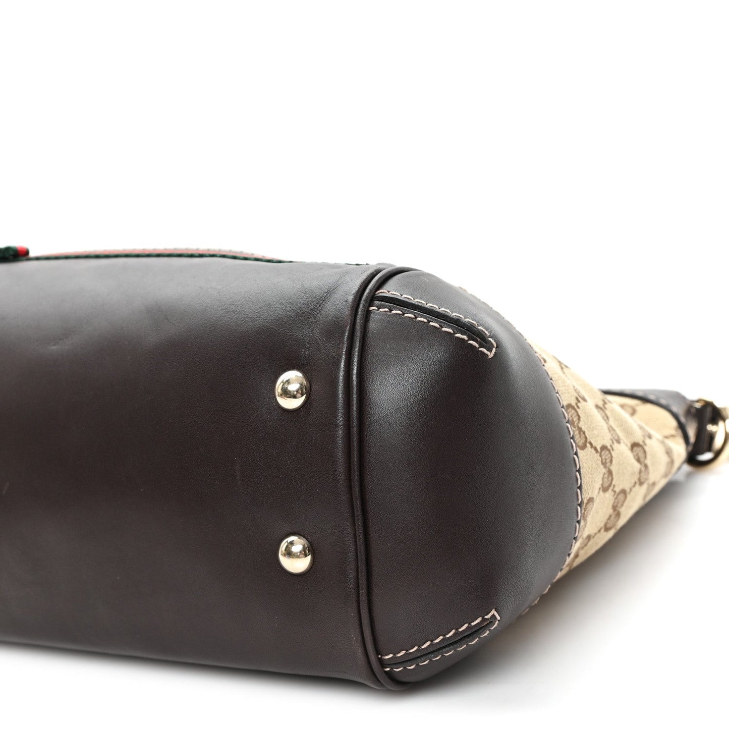 Monogram Web Mayfair Top Handle Satchel Dark Brown