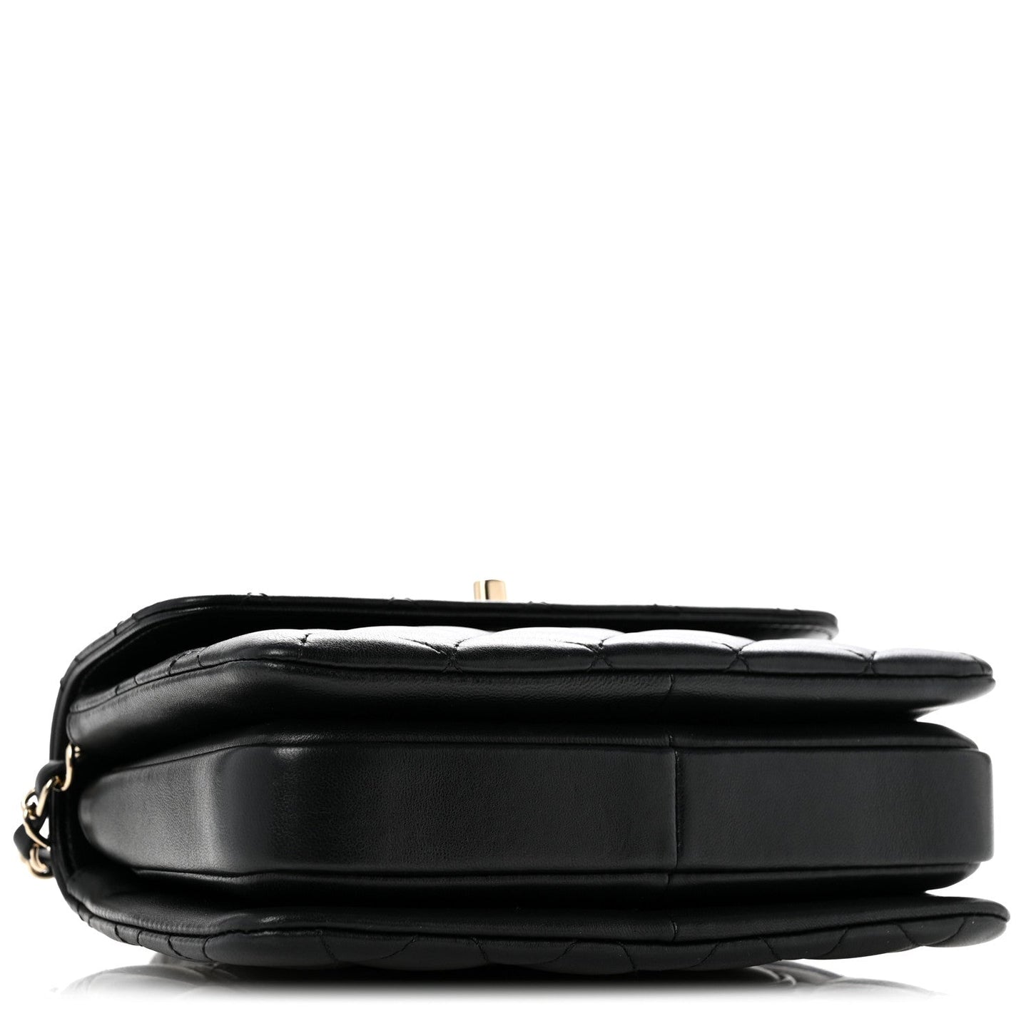 Lambskin Quilted Small Trendy CC Dual Handle Flap Bag Black