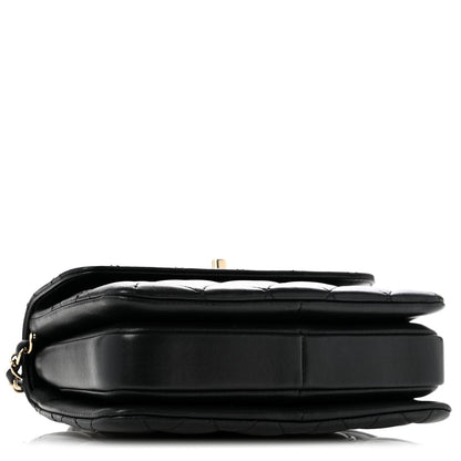Lambskin Quilted Small Trendy CC Dual Handle Flap Bag Black
