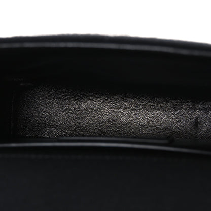 Jersey Wool Patchwork Monogram Mini Jamie Baguette Black