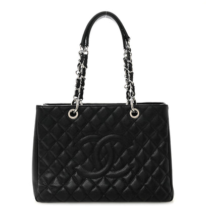 Caviar Quilted Grand Shopping Tote GST Black