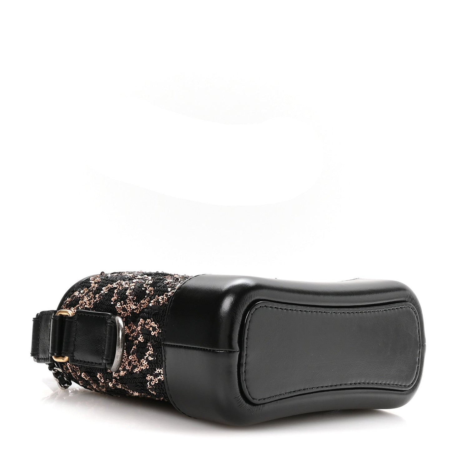 Sequin Calfskin Small Gabrielle Hobo Black Gold
