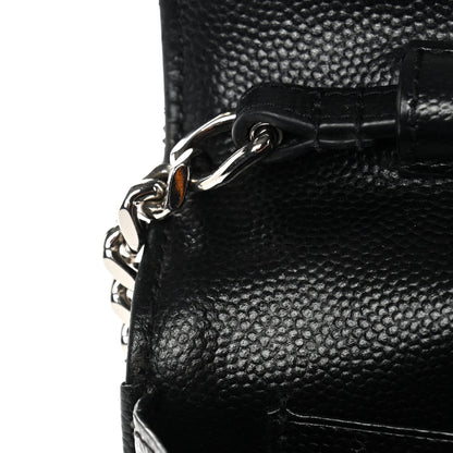 Grain De Poudre Matelasse Chevron Monogram Chain Wallet  Black