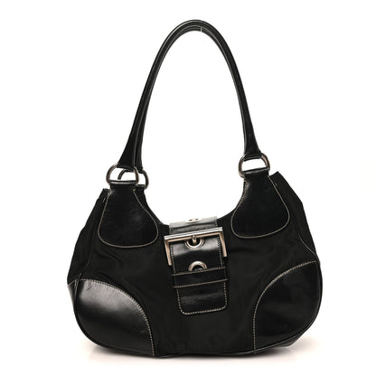 Tessuto Nylon Moon Shoulder Bag Black