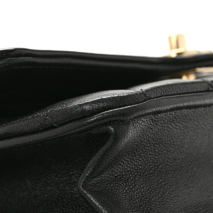 Lambskin Patent Calfskin Quilted Hold The Line CC Wallet On Chain WOC Black
