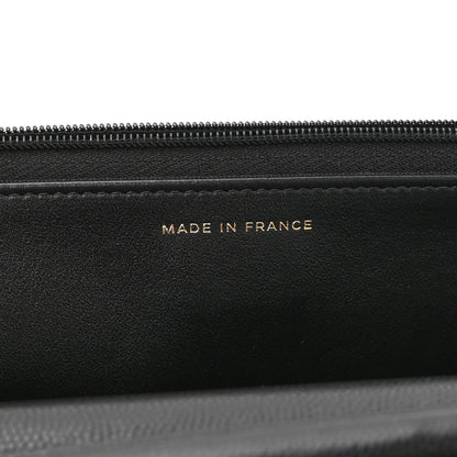 Caviar Quilted Crystal CC Wallet On Chain WOC Black