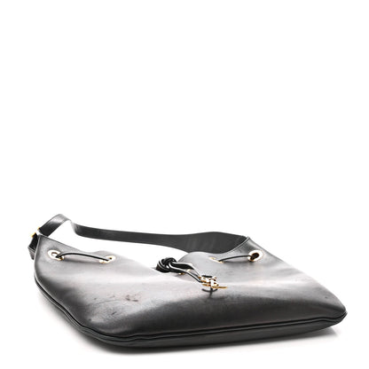 Smooth Calfskin Paris VII Large Flat Hobo Black