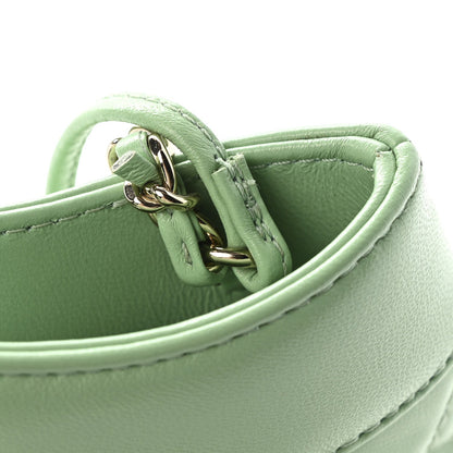 Shiny Lambskin Quilted Mini 31 Shopping Bag Light Green